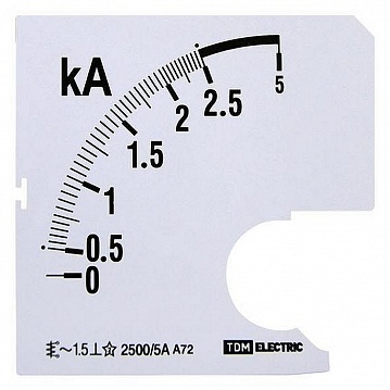 Шкала Ш72 2500/5А-1,5 (для А72 Х/5А) SQ1102-0208 TDM