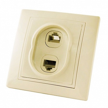 Розетка 2xRJ11+RJ45 Cat.5 ТАЙМЫР, бежевый SQ1814-0123 TDM