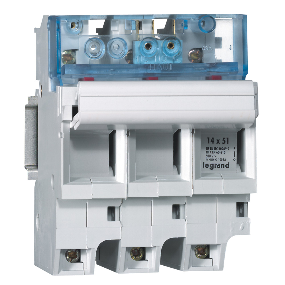 Выключатель-разъединитель SP 51 - 3П - 4,5 модуля - для промышленных предохранителей 14х51 - с микровыключателем 021536 Legrand