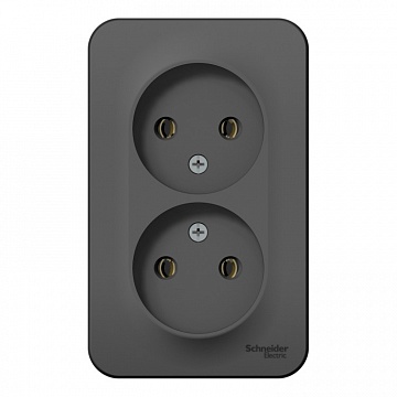 Розетка двухместная BLANCA, открытый монтаж, антрацит BLNRA000206 Schneider Electric