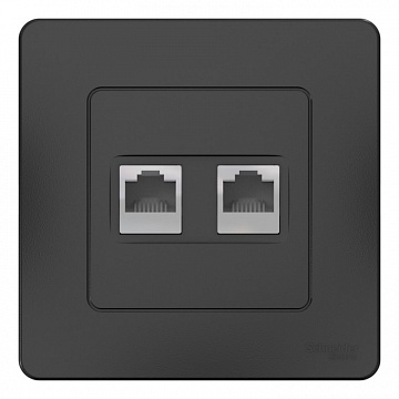 Розетка 2xRJ11+RJ45 Cat.5 BLANCA, антрацит BLNIS045116 Schneider Electric