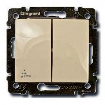 Переключатель 2-клавишный VALENA CLASSIC, скрытый монтаж, слоновая кость 774198 Legrand