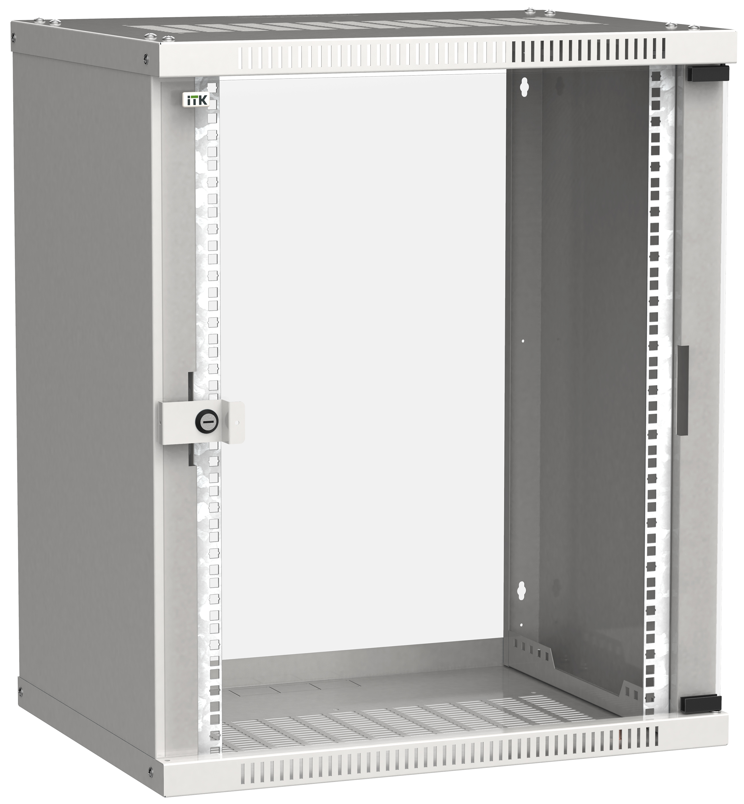 ITK Шкаф настенный LINEA WE 15U 600х450мм дверь стекло серый LWE3-15U64-GF IEK