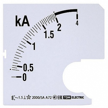 Шкала Ш72 2000/5А-1,5 (для А72 Х/5А) SQ1102-0207 TDM