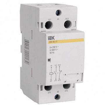 Модульный контактор КМ40-11 2P 40А 230/230В AC MKK10-40-11 IEK