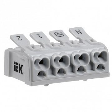 Клемма пружинная соединительная КСПн4-2L+N+PE UKZ-B06-4P-H1-E0-10 IEK
