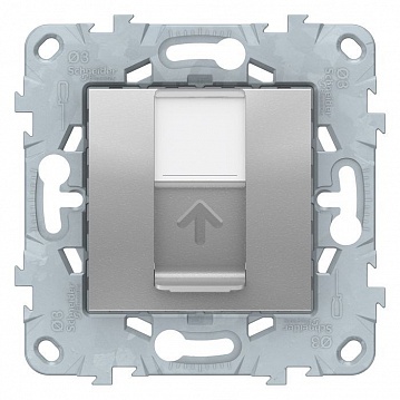 Розетка компьютерная 1xRJ45 Cat.6 UNICA NEW, алюминий NU541530 Schneider Electric