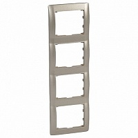 R Рамка 4 поста GALEA LIFE, вертикальная, титан 771408 Legrand