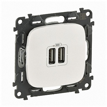 Розетка 2xUSB VALENA ALLURE, жемчужный 754999 Legrand