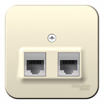 Розетка 2xRJ11+RJ45 Cat.5 BLANCA, молочгый BLNIA045112 Schneider Electric