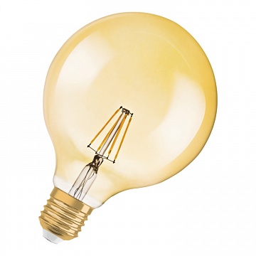 светодиодная лампа Vintage 1906 LED CL GLOBE125,филаментная, GOLD 7W(замена 55Вт), теплый белый свет 4058075809406 OSRAM