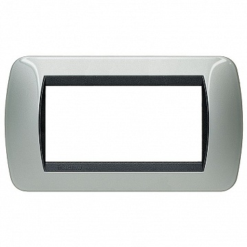 Рамка 4 модуля LIVING LIGHT, светлый алюминий L4804AL Bticino