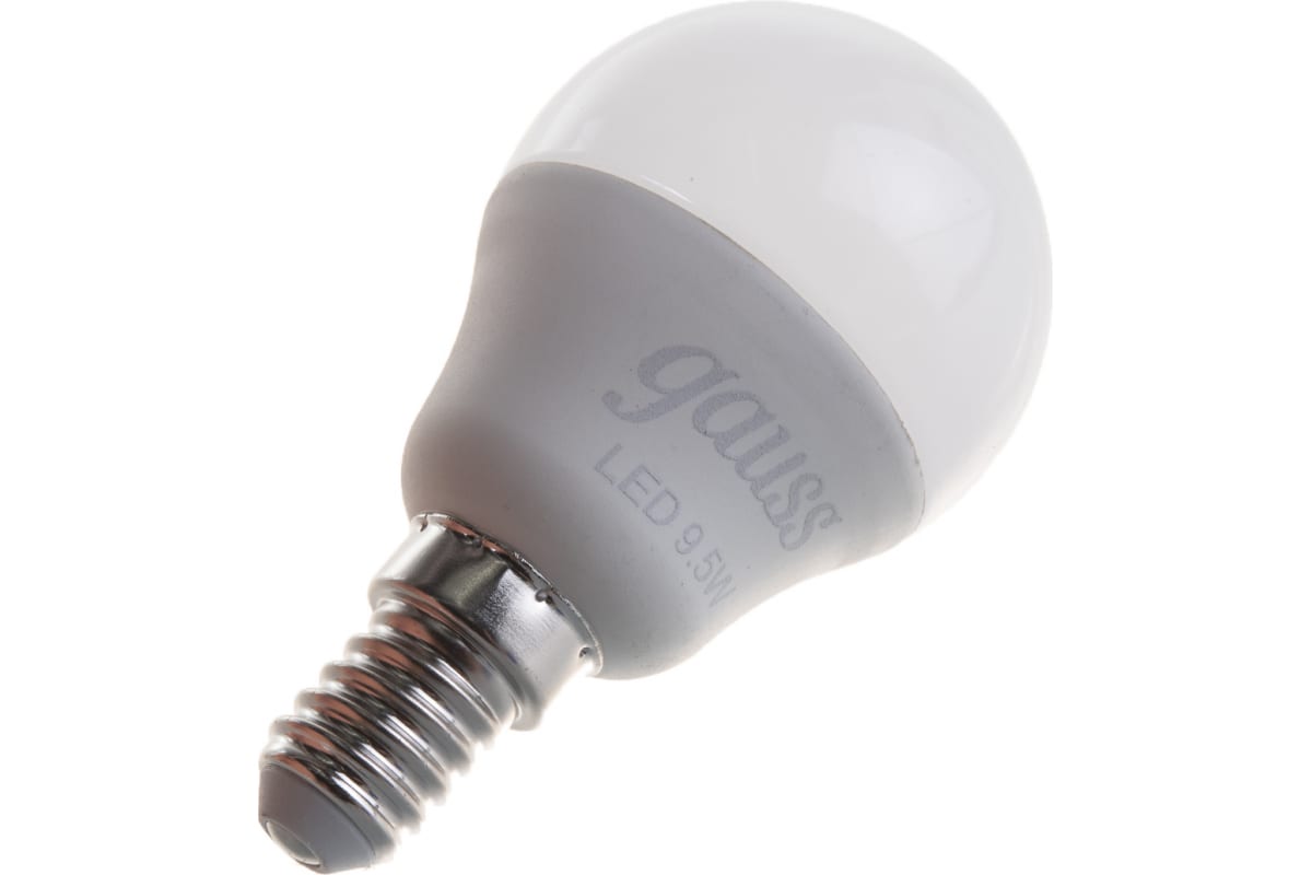 Лампа светодиодная LED 9.5 Вт 950 Лм 4100К белая Е14 Шар Black 105101210 Gauss