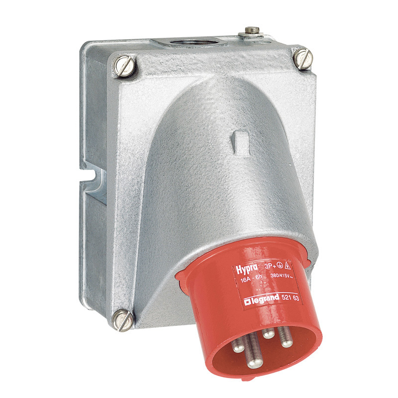 Встраиваемая вилка Hypra - IP 44 - 3К+З - 32 А - металл 052863 Legrand