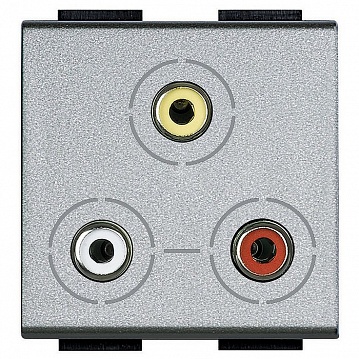 Розетка 3RCA LIVING LIGHT, алюминий NT4283 Bticino