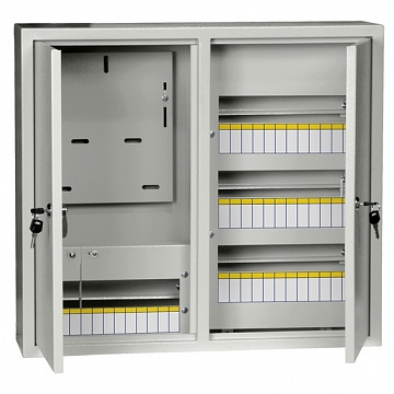 Распределительный шкаф ЩУРн, 48 мод., IP31, навесной, сталь, серая дверь, с клеммами код. MKM35-N-48-31-ZO IEK