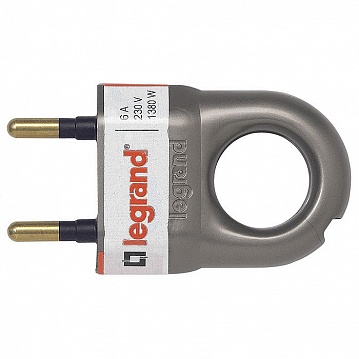 Вилка с кольцом ЭЛИУМ, 6А IP20, алюминий, 050165 L050165 Legrand