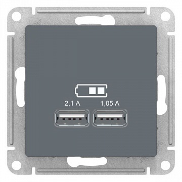 Розетка 2xUSB ATLASDESIGN, грифель ATN000733 Schneider Electric
