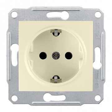 Розетка SEDNA, скрытый монтаж, с заземлением, бежевый SDN3000547 Schneider Electric