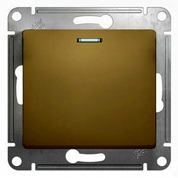 Переключатель 1-клавишный GLOSSA, с подсветкой, скрытый монтаж, титан GSL000463 Schneider Electric