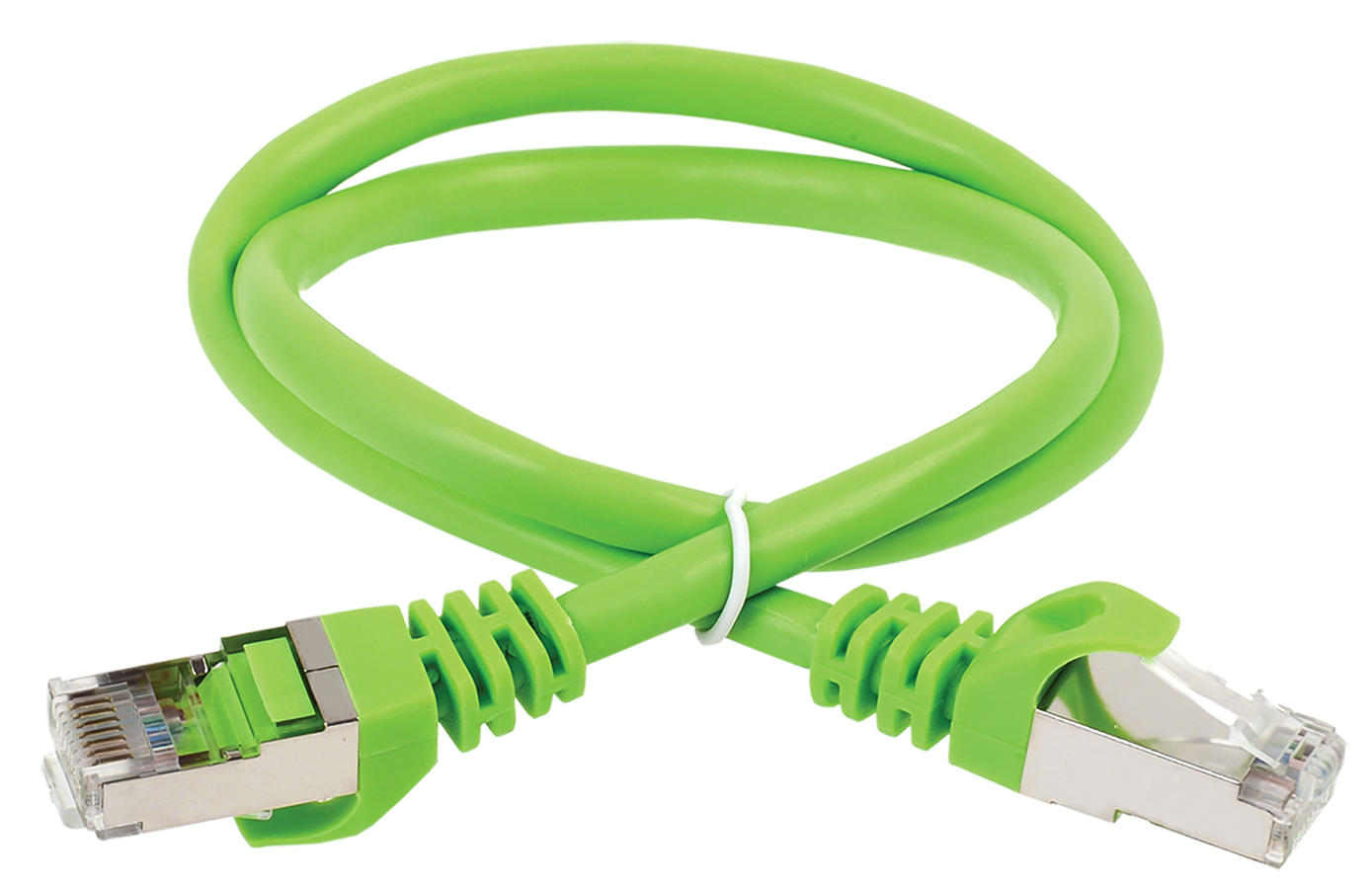 ITK Коммутационный шнур (патч-корд) кат.5E FTP LSZH 10м зеленый PC02-C5EFL-10M IEK