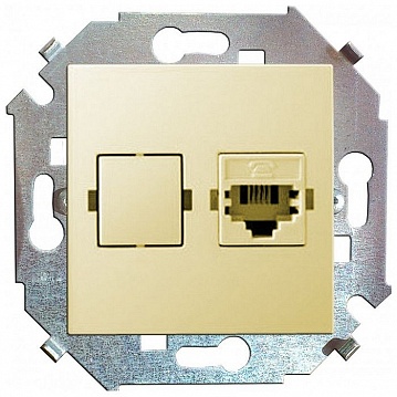 Розетка компьютерная 1xRJ45 Cat.5 15, слоновая кость 1591598-031 Simon