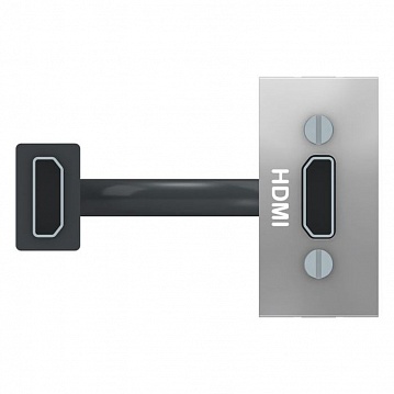 Розетка HDMI UNICA MODULAR, алюминий NU343030 Schneider Electric