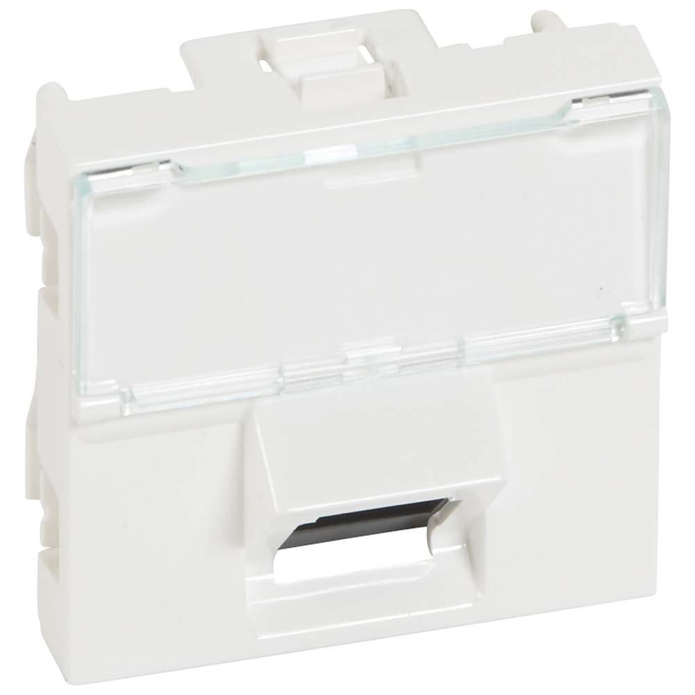 Розетка RJ 45 - Программа Mosaic - категория 5е - UTP 45° - 2 модуля - белый 076501 Legrand