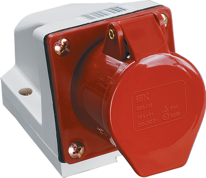 Розетка стационарная 3Р+РЕ 16А 380В IP44 PSR12-016-4 IEK