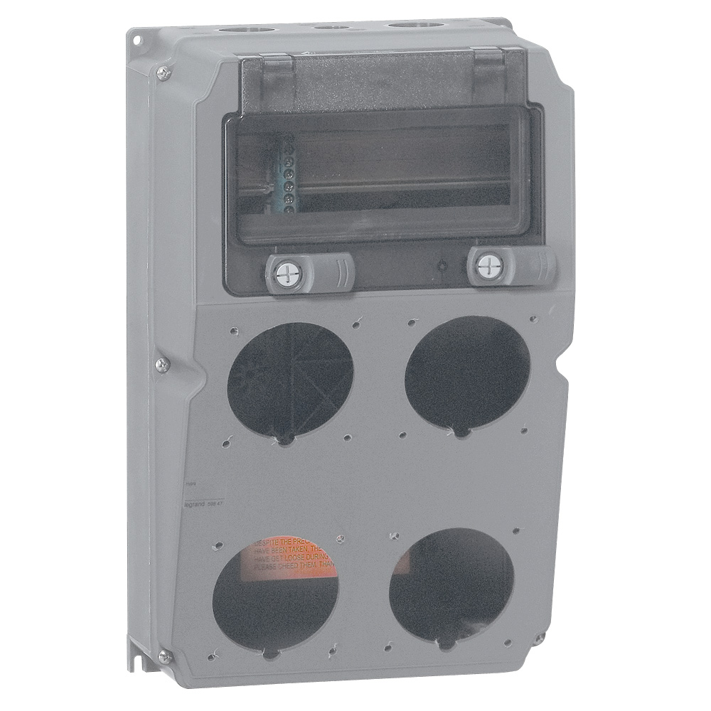 Сборный щиток Hypra - с отверстиями для 4 разъёмов 16-32 А - с рейкой DIN - 370x230x181 мм 059847 Legrand