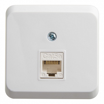 Розетка компьютерная 1xRJ45 Cat.5 ЭТЮД, белый KOMA-001B Schneider Electric