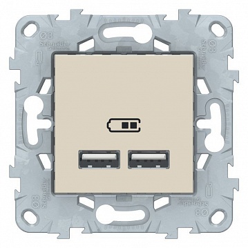 Розетка 2xUSB UNICA NEW, бежевый NU541844 Schneider Electric