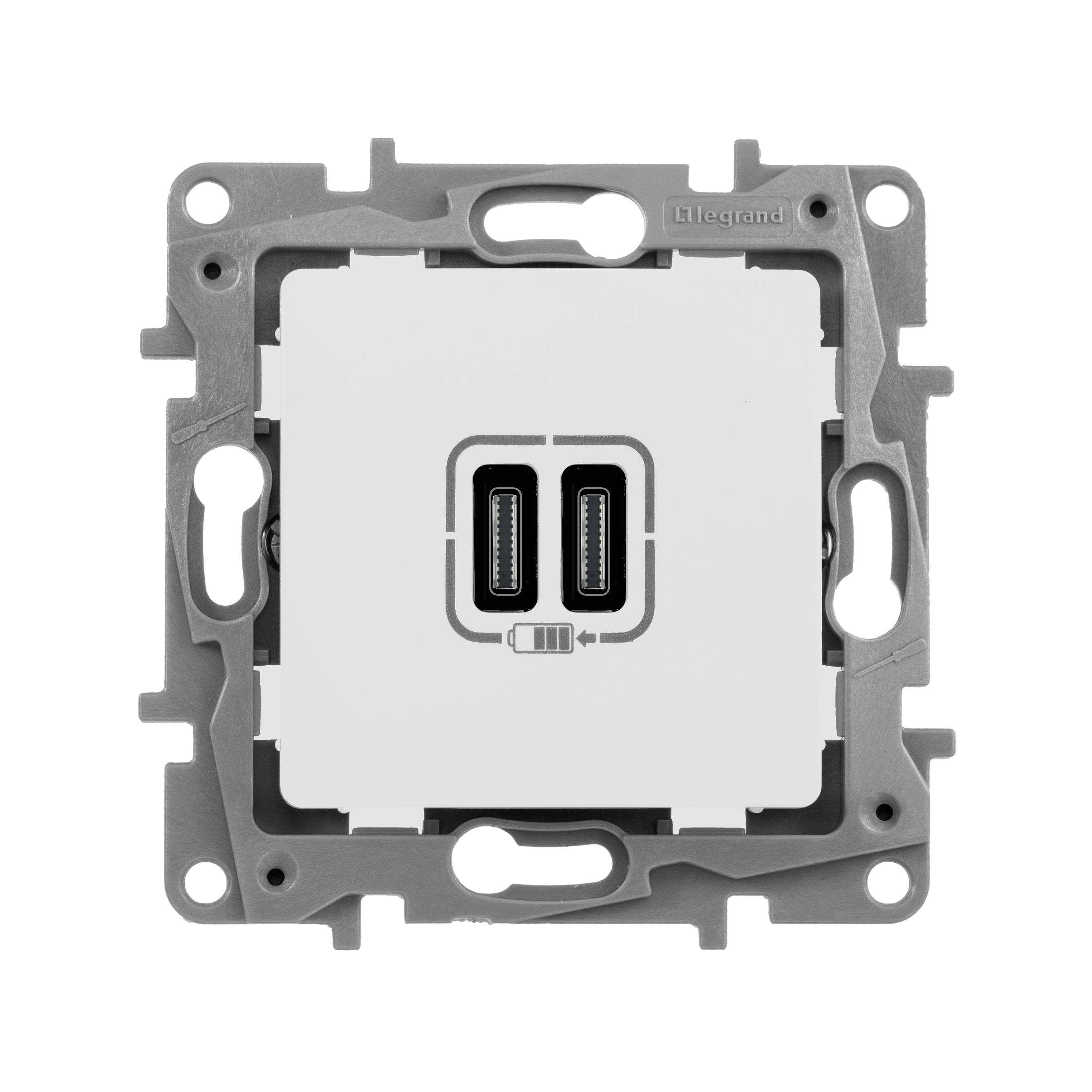 Зарядное устройство с двумя USB-разьемами тип C-тип С 240В/5В 3000мА - Etika - Цвет Слоновая кость 672335 Legrand