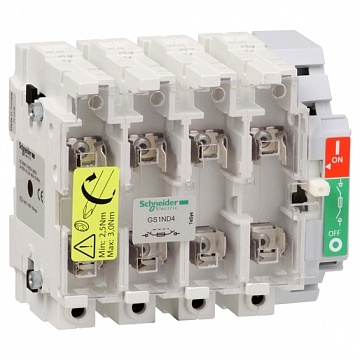 Рубильник с предохранителем TeSys GS 250А 4P, 1 GS1ND4 Schneider Electric