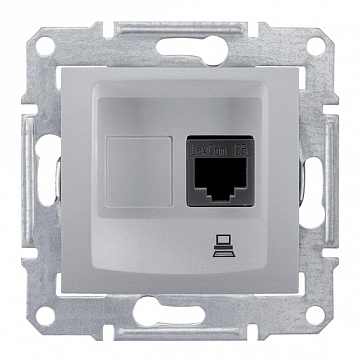 Розетка компьютерная 1xRJ45 Cat.5 SEDNA, алюминий SDN4500160 Schneider Electric