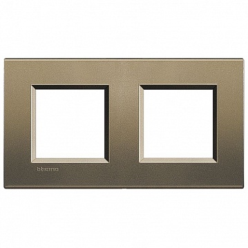 Рамка 2 поста LIVING LIGHT, коричневый шелк LNA4802M2SQ Bticino