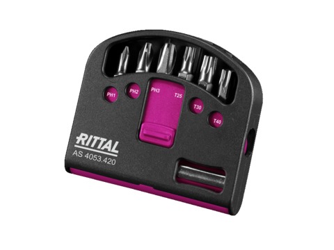 AS Набор бит TX25, TX30, TX40, PH1, PH2, PH3 6шт с держателем бит 4053420 Rittal