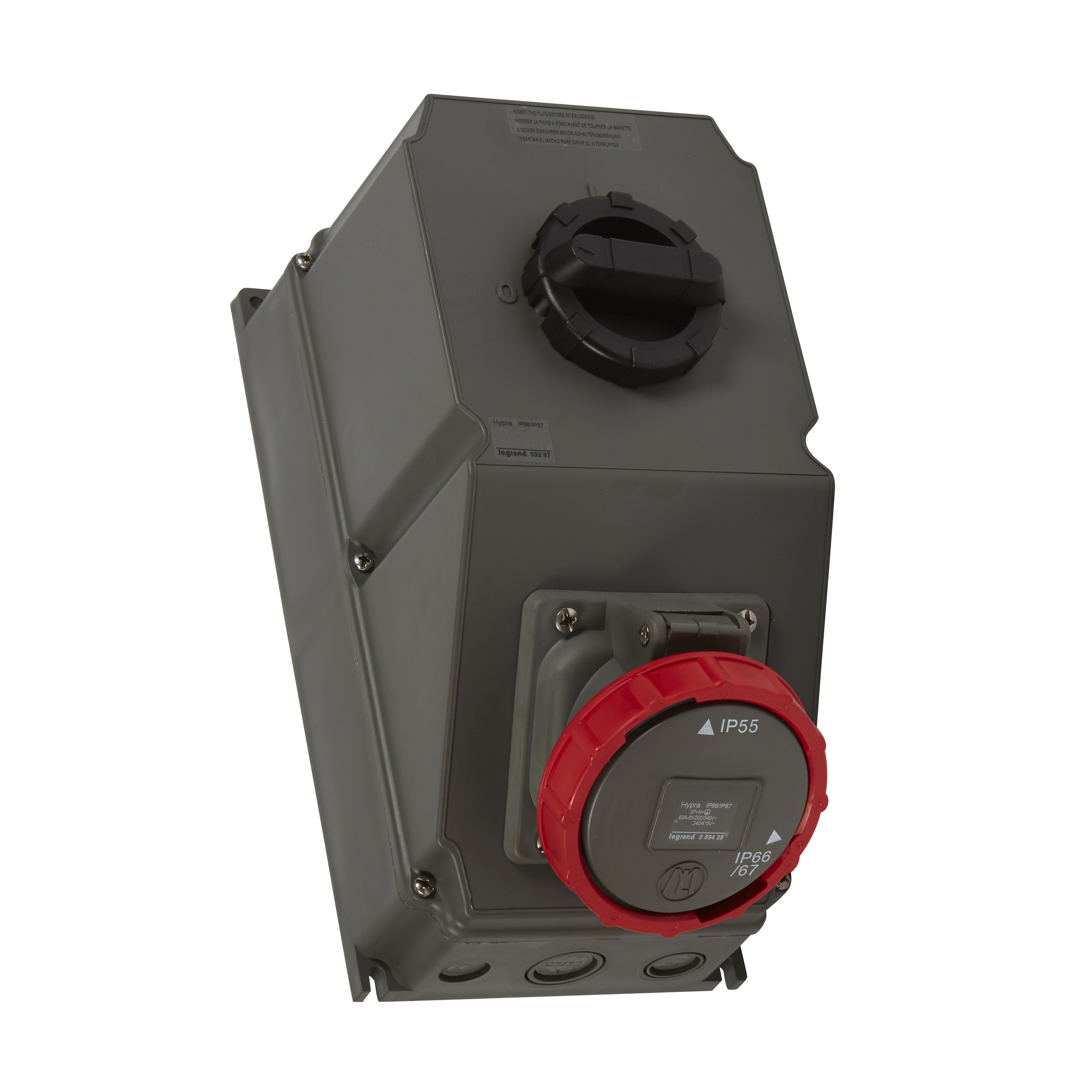 Комбинированный щиток с переключателем Hypra - IP 66/67-55 - 3К+Н+З - 63 А - пластик 059267 Legrand