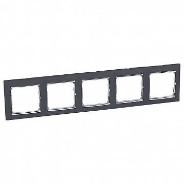 Рамка 5 постов VALENA CLASSIC, горизонтальная, ноктюрн/серебряный штрих 770395 Legrand
