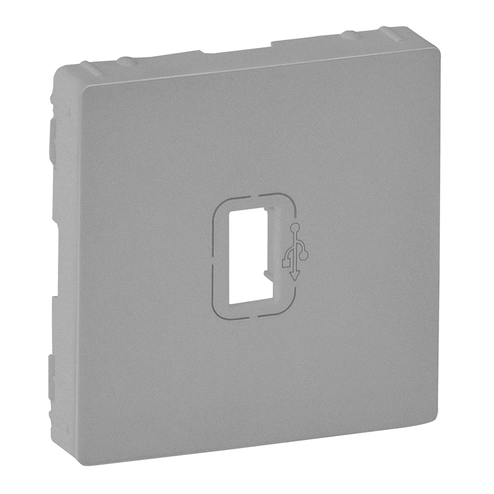 Valena LIFE.Лицевая панель розетки USB.Алюминий 754752 Legrand