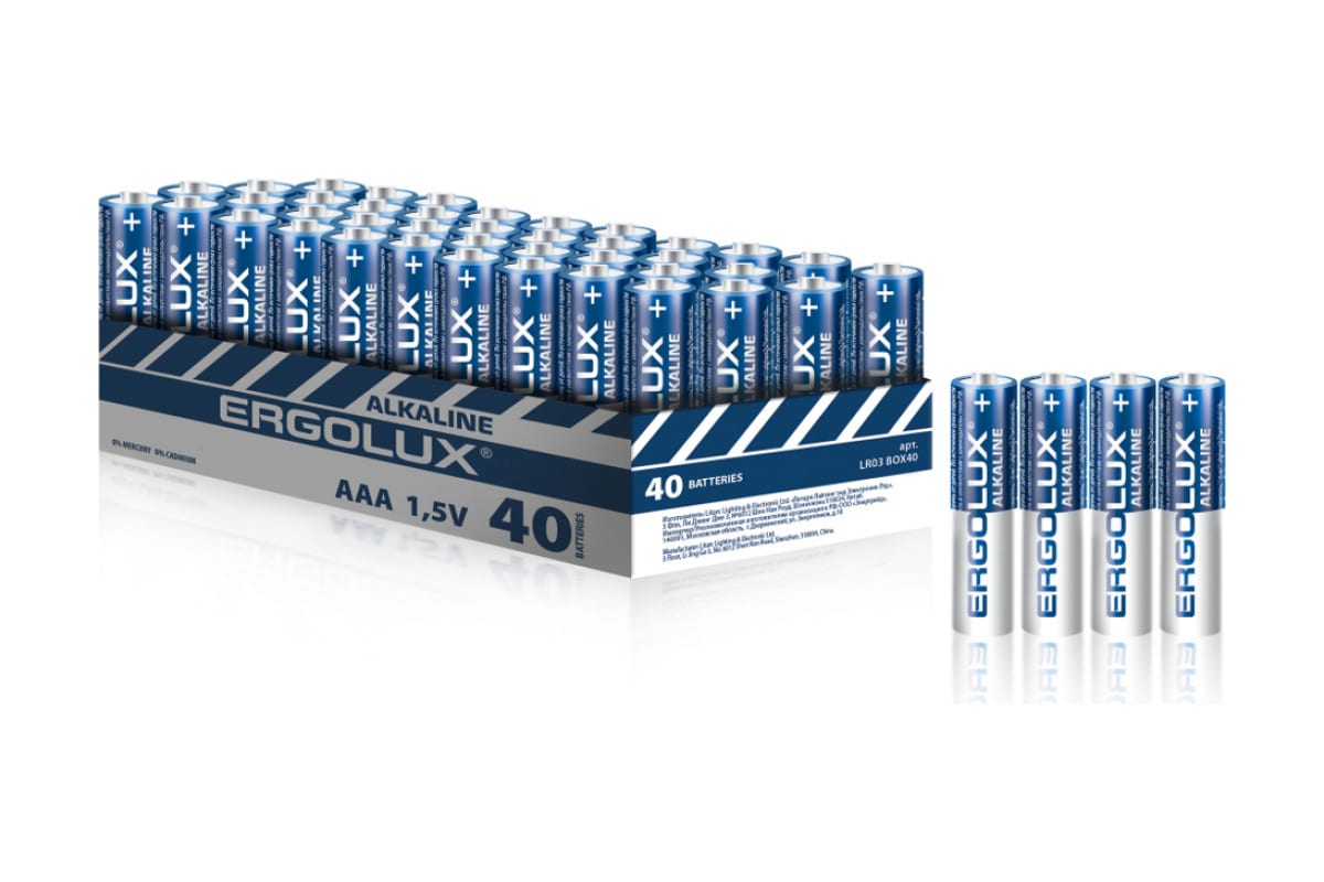 Элемент питания алкалиновый AAA/LR03 1.5В Alkaline BOX40 ПРОМО