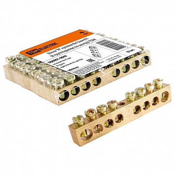Шина N нулевая 8х12мм 8/1 (8 групп/крепеж по центру) SQ0801-0049 TDM