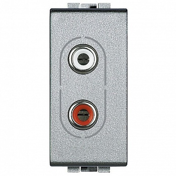 Розетка 2RCA LIVING LIGHT, алюминий NT4281 Bticino
