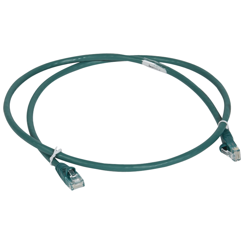 Шнур коммутационный RJ 45 - категория 6 - U/UTP - LSZH - неэкранированный - 5 м - зеленый 051861 Legrand