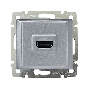 Розетка HDMI VALENA CLASSIC, алюминий 770285 Legrand