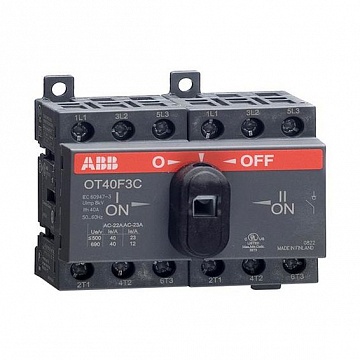 Реверсивный рубильник OT 40А 3P, фронтальное исполнение 1SCA104913R1001 ABB