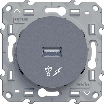 Розетка 1xUSB ODACE, алюминий S53R408 Schneider Electric