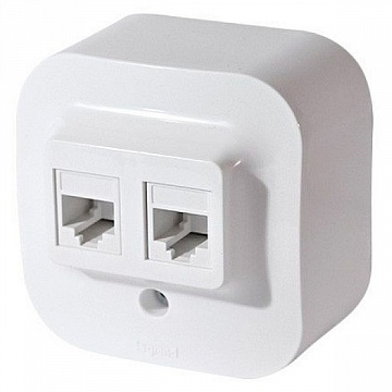 Розетка 2xRJ11+RJ45 Cat.5 QUTEO, белый 782221 Legrand