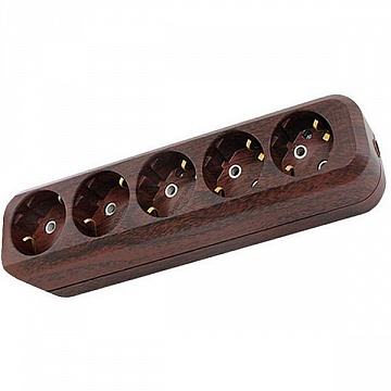 Колодка розеточная ЭКО 5-местный, с заземлением, бук, SQ1806-0068 SQ1806-0068 TDM