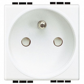 Розетка LIVING LIGHT, скрытый монтаж, с заземлением, белый N4142 Bticino